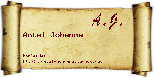 Antal Johanna névjegykártya