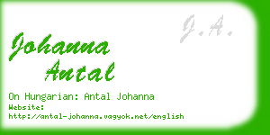 johanna antal business card